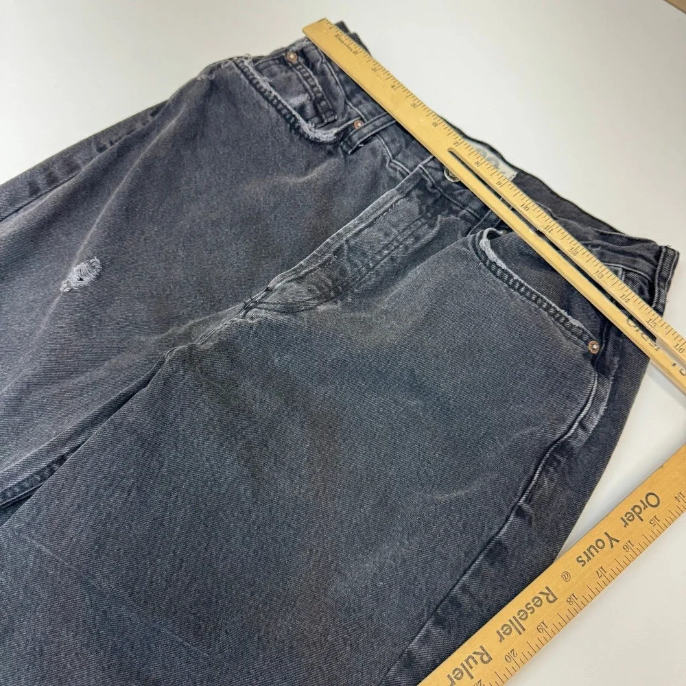 Free People Jeans Womens 29 Black Lasso Distressed Grunge Goth Punk Indie - Picture 8 of 10